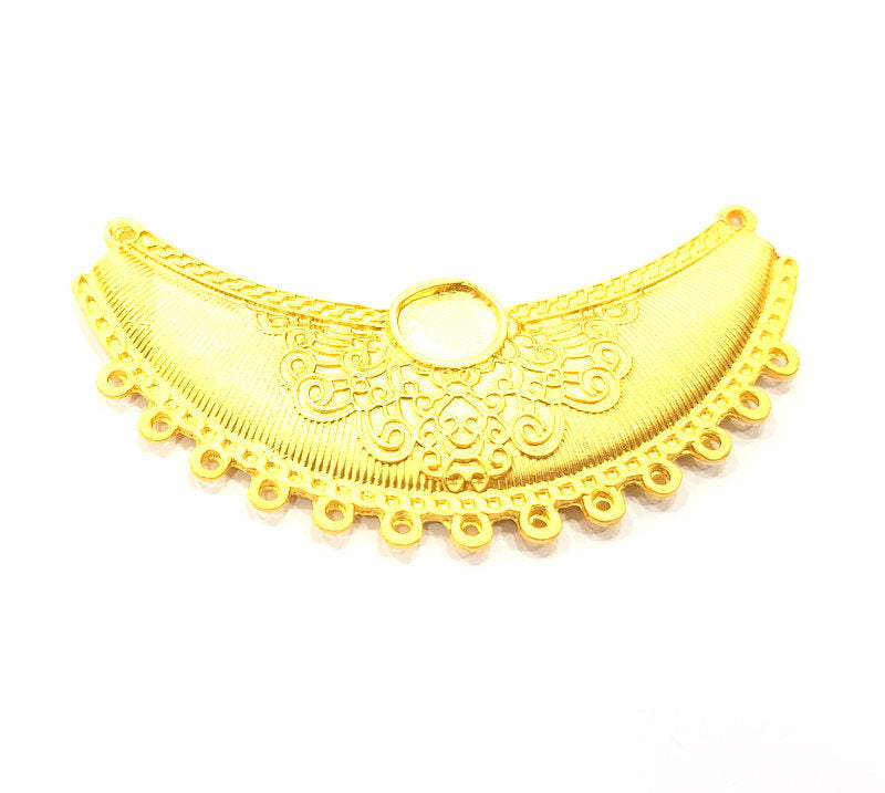 Gold Collar Connector Gold Plated Metal Pendant (82x31mm)  G10379