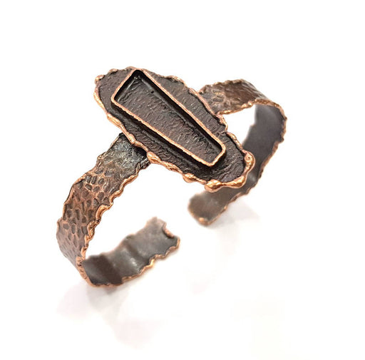 Copper Bracelet Blanks Bangle Blanks Cuff Blanks Adjustable Hammered Bracelet Blank Antique Copper Plated Brass (33x10mm ) G9425
