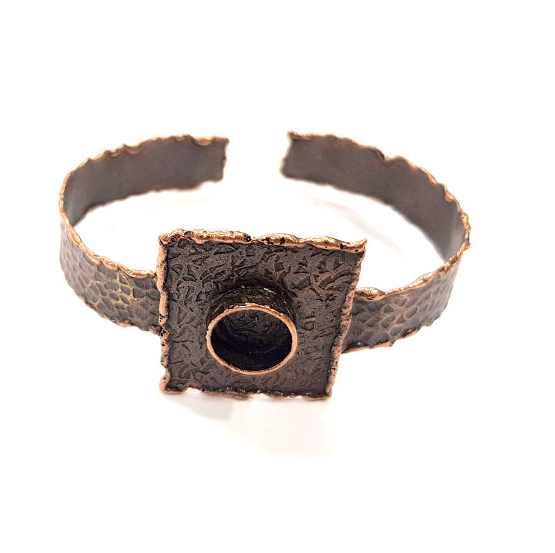 Copper Bracelet Blanks Bangle Blanks Cuff Blanks Adjustable Hammered Bracelet Blank Antique Copper Plated Brass (10mm ) G9426