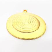 2 Gold Round Charms Gold Plated Metal Charms (32mm)  G10381