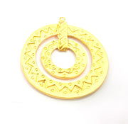 Large Circle Pendant Gold Plated Metal Pendant (57mm)  G10387