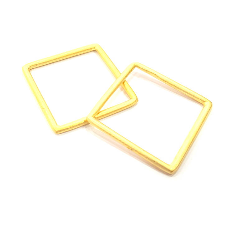 2 Square Connector Matt Gold Connector  (32mm)  G10389