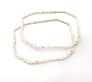 4 Hammered Findings Antique Silver Plated Metal (60x47mm) G10445
