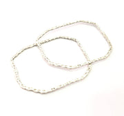 4 Hammered Findings Antique Silver Plated Metal (60x47mm) G10445