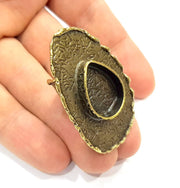 Antique Bronze Ring Blank Ring Setting inlay Blank Mosaic Bezel Base Cabochon Mountings (20x15mm Blank ) Antique Bronze Plated Brass G10458