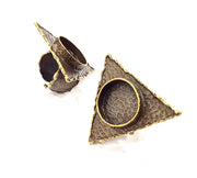 Antique Bronze Ring Blank Ring Setting inlay Blank Mosaic Bezel Base Cabochon Mountings (20mm Blank ) Antique Bronze Plated Brass G10459
