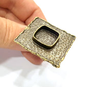 Antique Bronze Ring Blank Ring Setting inlay Blank Mosaic Bezel Base Cabochon Mountings (15x15mm Blank ) Antique Bronze Plated Brass G10460