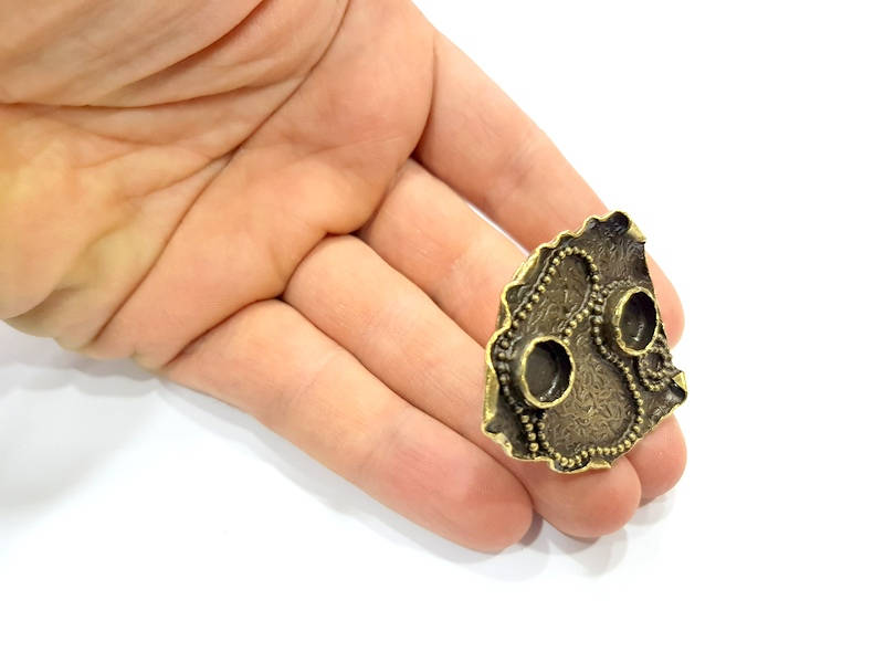 Antique Bronze Ring Blank Ring Setting inlay Blank Mosaic Bezel Base Cabochon Mountings (10mm Blank ) Antique Bronze Plated Brass G10463