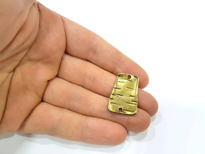 4 Antique Bronze Connector Charm Antique Bronze Plated Metal Charms (28x18mm) G10471