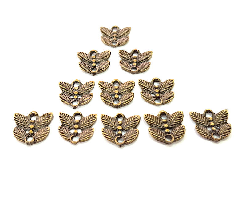 20 Leaf Charm Antique Bronze Charm Antique Bronze Plated Metal Charms (12x12mm) G10479