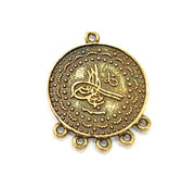 2 Antique Bronze Ottoman Signature Charm Antique Bronze Plated Charms (35x27mm) G10487