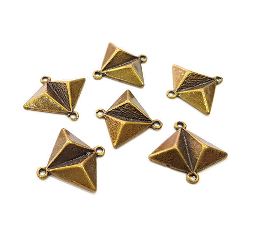 10 Antique Bronze Connector Charm Antique Bronze Plated Metal Charms (21x19mm) G10490