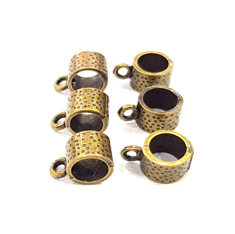 10 Antique Bronze Bail Antique Bronze Plated Metal Findings (15x10mm) G10492