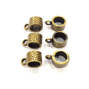 10 Antique Bronze Bail Antique Bronze Plated Metal Findings (15x10mm) G10492