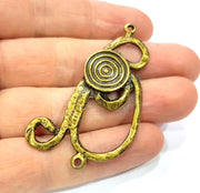 2 Antique Bronze Pendant Antique Bronze Plated Metal Pendant (60x33mm) G10515