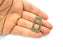 2 Square Frame Charms Antique Bronze Charm Antique Bronze Plated Metal Charms (37x18mm) G10495