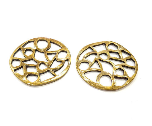 4 Antique Bronze Charm Antique Bronze Plated Charms (38mm) G10496