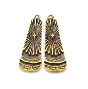 2 Antique Bronze Charm Antique Bronze Plated Metal Charms (50x15mm) G10499