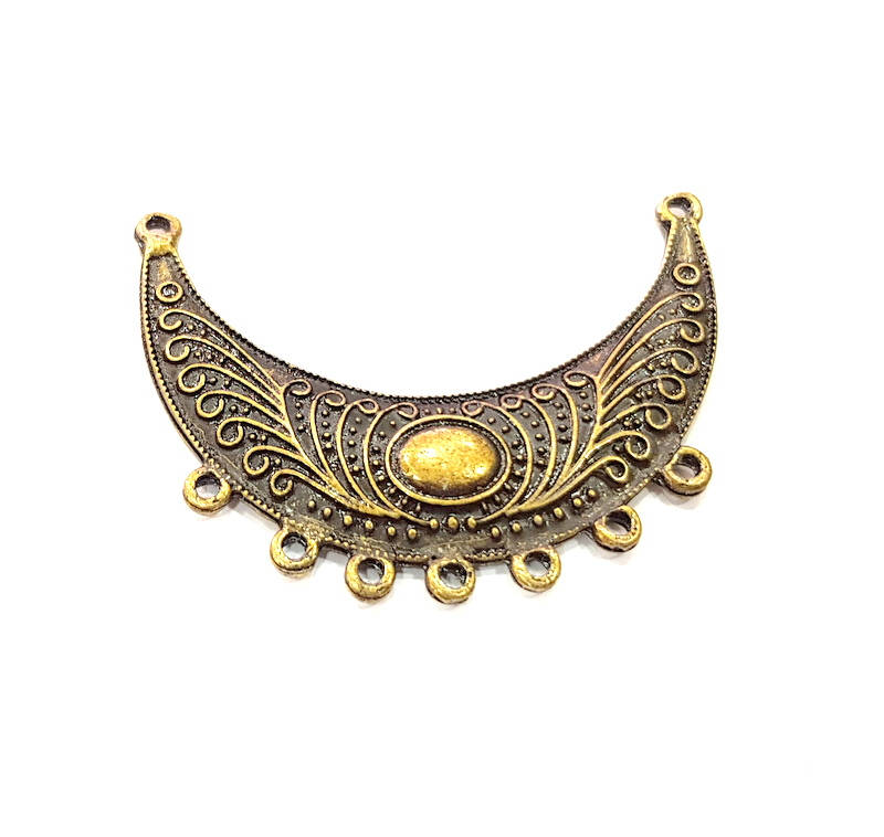 2 Antique Bronze Connector Pendant Antique Bronze Plated Metal Pendant (50x33mm) G10504