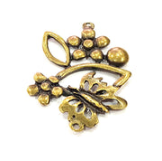 2 Butterfly Pendant Antique Bronze Pendant Antique Bronze Plated Metal Pendant (48x47mm) G10505