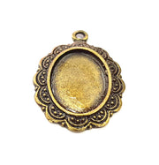 2 Antique Bronze Pendant Blank inlay Blank Mosaic Blank Resin Blank Bezel Base Setting Mountings Antique Bronze Plated(24x17mm blank) G10507