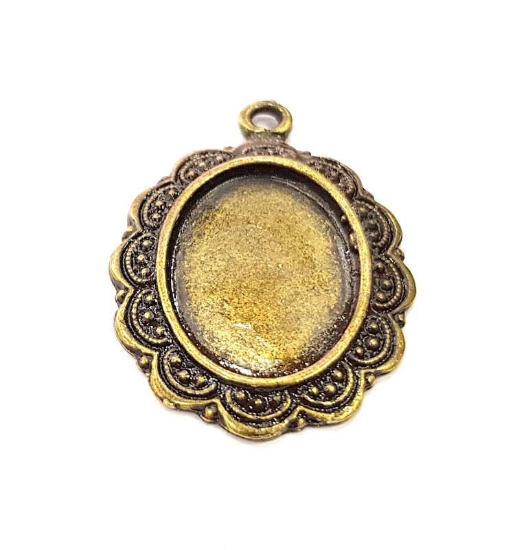 2 Antique Bronze Pendant Blank inlay Blank Mosaic Blank Resin Blank Bezel Base Setting Mountings Antique Bronze Plated(24x17mm blank) G10507
