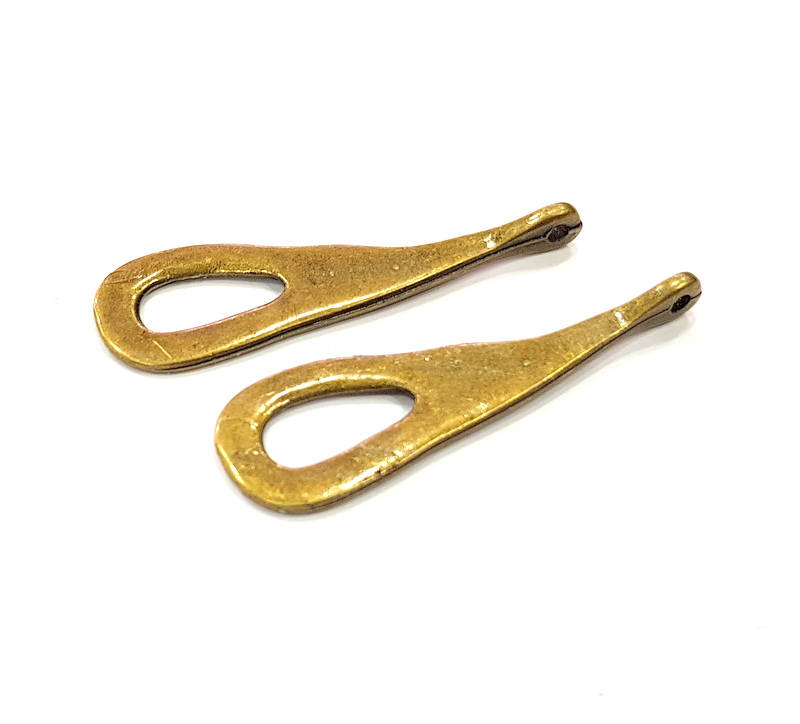 4 Antique Bronze Charm Antique Bronze Plated Metal Charms (46x14mm) G10508