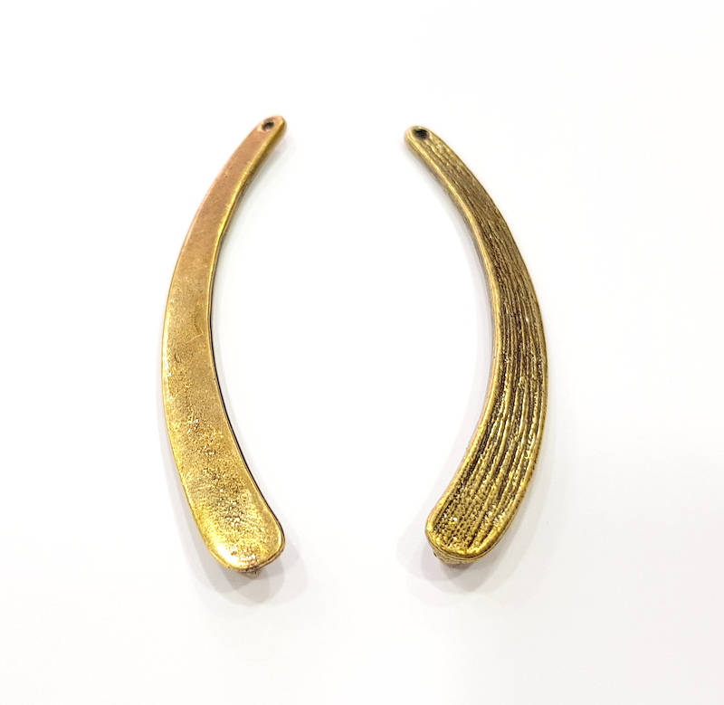 2 Antique Bronze Connector Set Pendant Antique Bronze Plated Metal Pendant (75x8mm) G10511