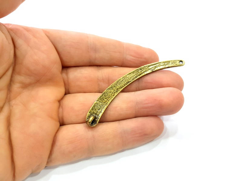 4 Antique Bronze Connector Pendant Antique Bronze Plated Metal Pendant (75x8mm) G10513