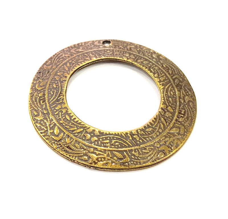 2 Antique Bronze Charms Antique Bronze Plated Pendant (50mm) G15345
