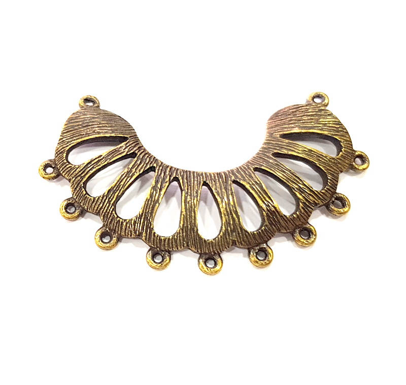 2 Antique Bronze Connector Pendant Antique Bronze Plated Metal Pendant (61x19mm) G10521