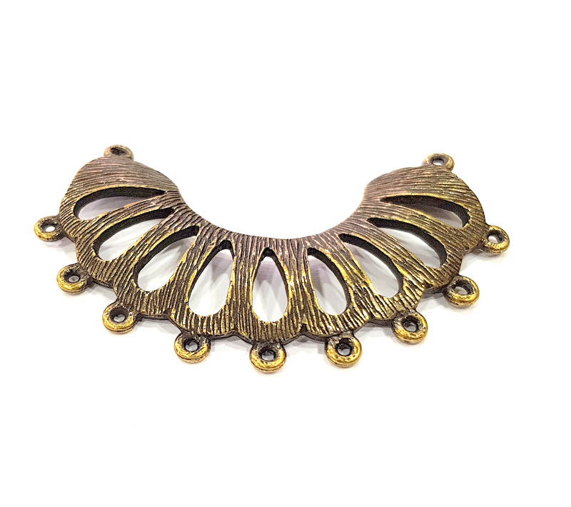 2 Antique Bronze Connector Pendant Antique Bronze Plated Metal Pendant (61x19mm) G10521