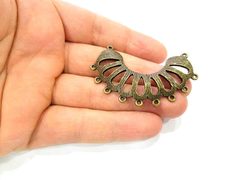 2 Antique Bronze Connector Pendant Antique Bronze Plated Metal Pendant (61x19mm) G10521