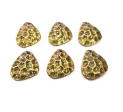 6 Hammered Drop Charm Antique Bronze Charm Antique Bronze Plated Metal Charms (19x14mm) G10523