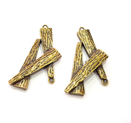 4 Antique Bronze Charm Antique Bronze Plated Metal Charms (46x19mm) G10526