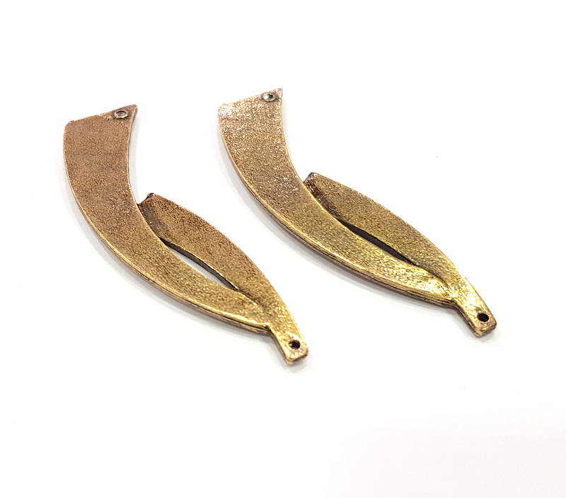 2 Antique Bronze Charm Antique Bronze Plated Metal Charms (62x15mm) G10527