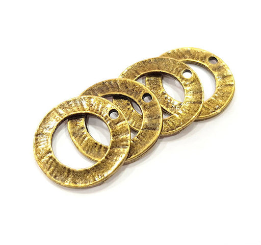 8 Circle Charm Antique Bronze Charm Antique Bronze Plated Metal Charms (23mm) G10532
