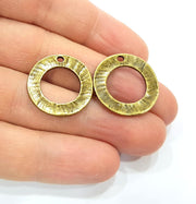 8 Circle Charm Antique Bronze Charm Antique Bronze Plated Metal Charms (23mm) G10532