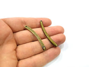 4 Ringed Rod Connector Antique Bronze Connector Pendant Antique Bronze Plated Metal Pendant (48x4mm) G10537
