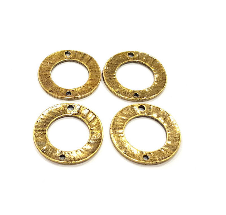 8 Circle Charm Connector Antique Bronze Charm Antique Bronze Plated Metal Charms (23mm) G10538