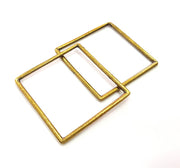 2 Large Square Connector Antique Bronze Charm Antique Bronze Plated Metal Charms (62mm) G10540