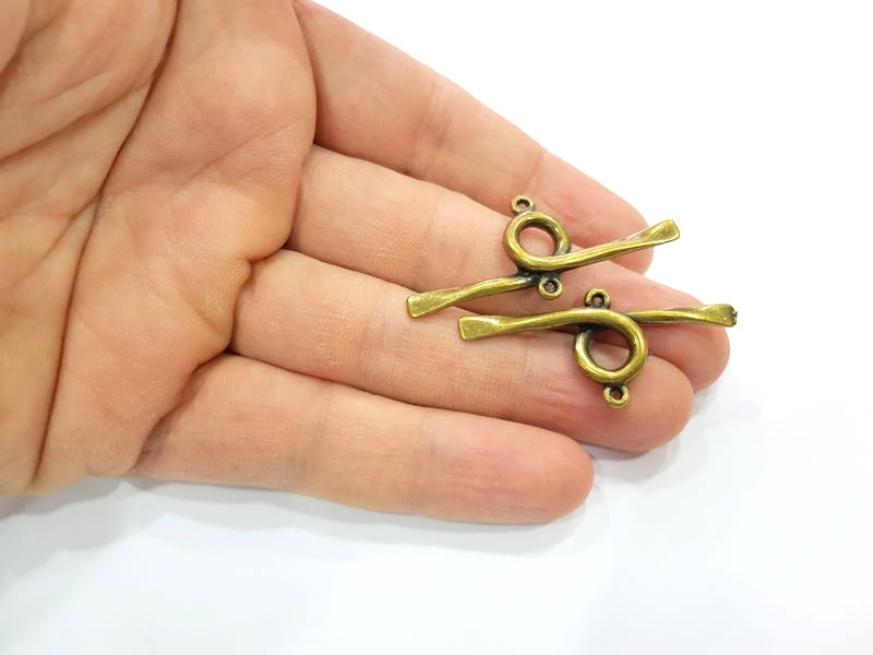 4 Antique Bronze Connector Pendant Antique Bronze Plated Metal Pendant (46x20mm) G10542