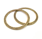 2 Large Hammered Circle Connector Antique Bronze Connector Antique Bronze Plated Metal  (58mm) G10547