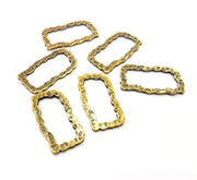 6 Hammered Square Frame Connector Antique Bronze Connector Antique Bronze Plated Metal  (25x13mm) G10548