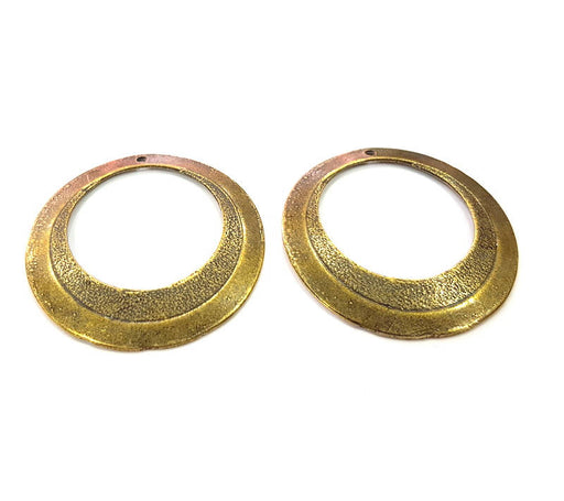 4 Circle Charm Antique Bronze Charm Antique Bronze Plated Metal Charms (37mm) G10549