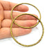 2 Large Hammered Circle Connector Antique Bronze Connector Antique Bronze Plated Metal  (68mm) G10551