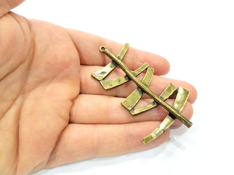 Large Antique Bronze Pendant Antique Bronze Plated Metal Pendant (75x45mm) G10552
