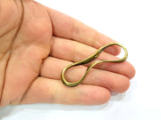 2 Crushed Ring Connector Antique Bronze Connector Antique Bronze Plated Metal  (62x17mm) G10557