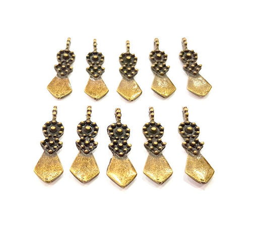 20 Antique Bronze Charm Antique Bronze Plated Metal Charms (25x7mm) G10560