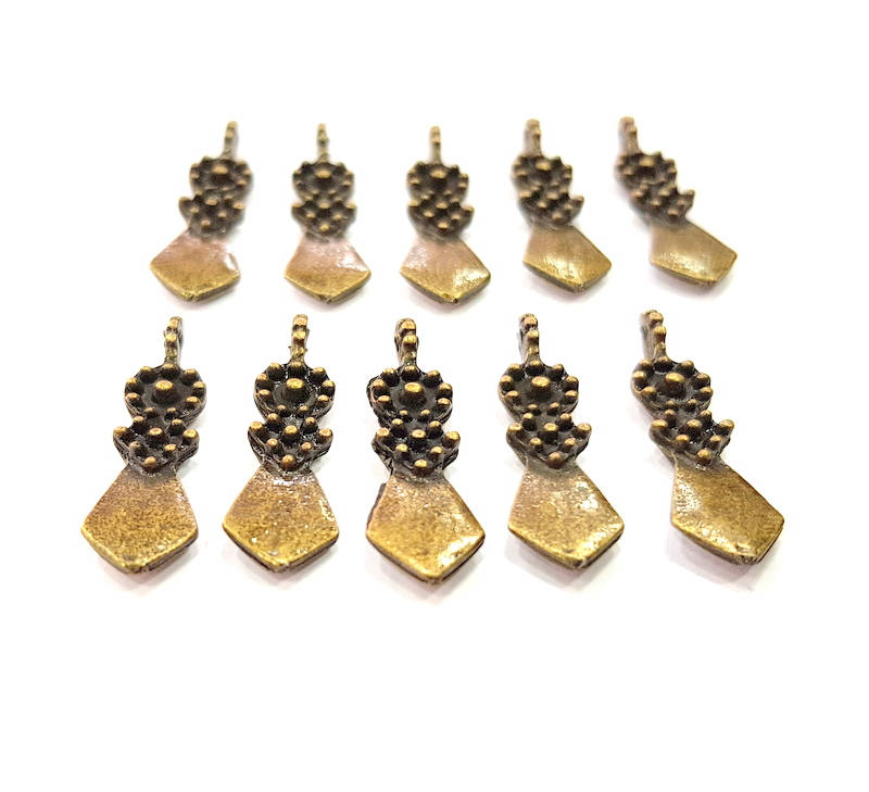 20 Antique Bronze Charm Antique Bronze Plated Metal Charms (25x7mm) G10560